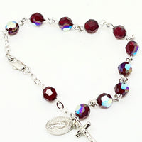 Garnet Rosary Bracelet 7MM - Unique Catholic Gifts