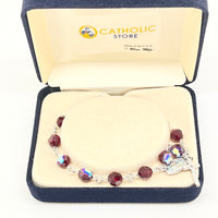 Garnet Rosary Bracelet 7MM - Unique Catholic Gifts