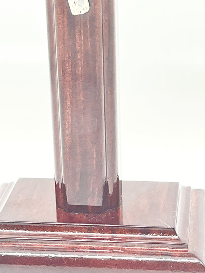 Cherry Wood Standing Crucifix 9 1/2" - Unique Catholic Gifts
