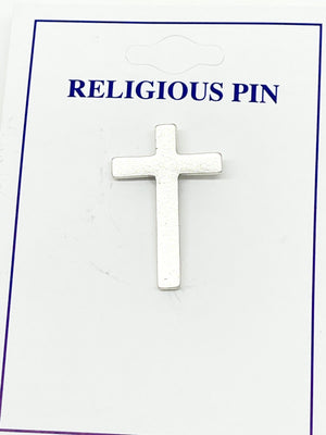 Silver Simple Cross Pin 1