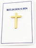 Gold Simple Cross Pin 1" - Unique Catholic Gifts