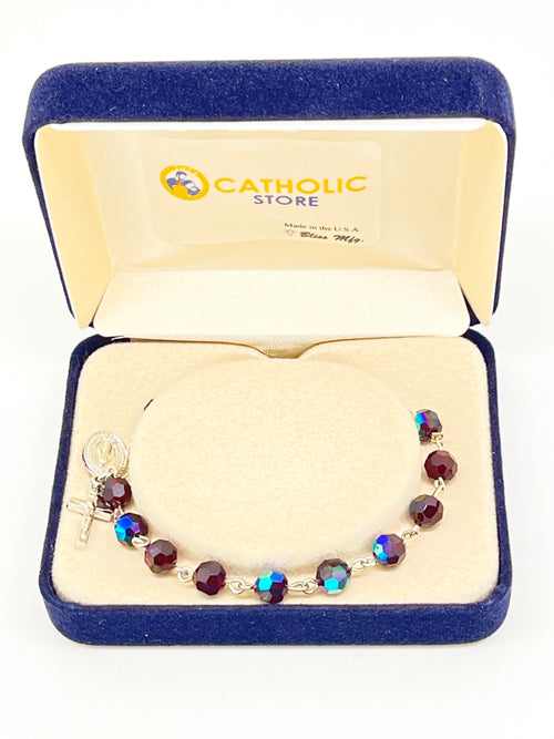 Garnet Rosary Bracelet 6MM - Unique Catholic Gifts