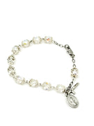 Double Capped Clear Crystal  Rosary Bracelet 7MM - Unique Catholic Gifts