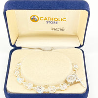 Double Capped Clear Crystal  Rosary Bracelet 7MM - Unique Catholic Gifts
