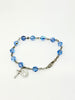 Light Blue Sapphire Crystal Rosary Bracelet 7MM - Unique Catholic Gifts