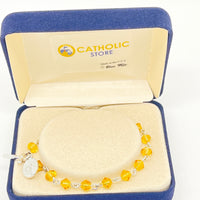 Topaz Crystal  Rosary Bracelet 7MM - Unique Catholic Gifts