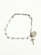 Clear Rundell Crystal  Rosary Bracelet 6MM - Unique Catholic Gifts