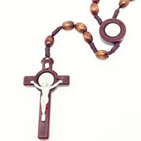 St. Benedict Rosary Cherry Wood (18") - Unique Catholic Gifts