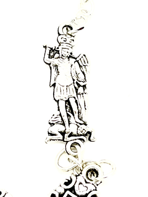 St. Michael Real Crystal Rosary (7MM) - Unique Catholic Gifts