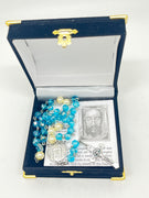3rd Class Relic Holy Face Rosary Chaplet Turquoise - Unique Catholic Gifts