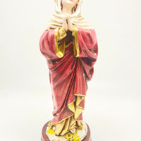 Our Lady of Sorrows Statue Hand Painted (9") Red - Unique Catholic Gifts