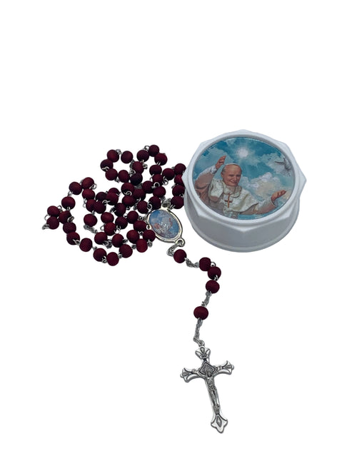 John Paul II Rosary Box and Rosary