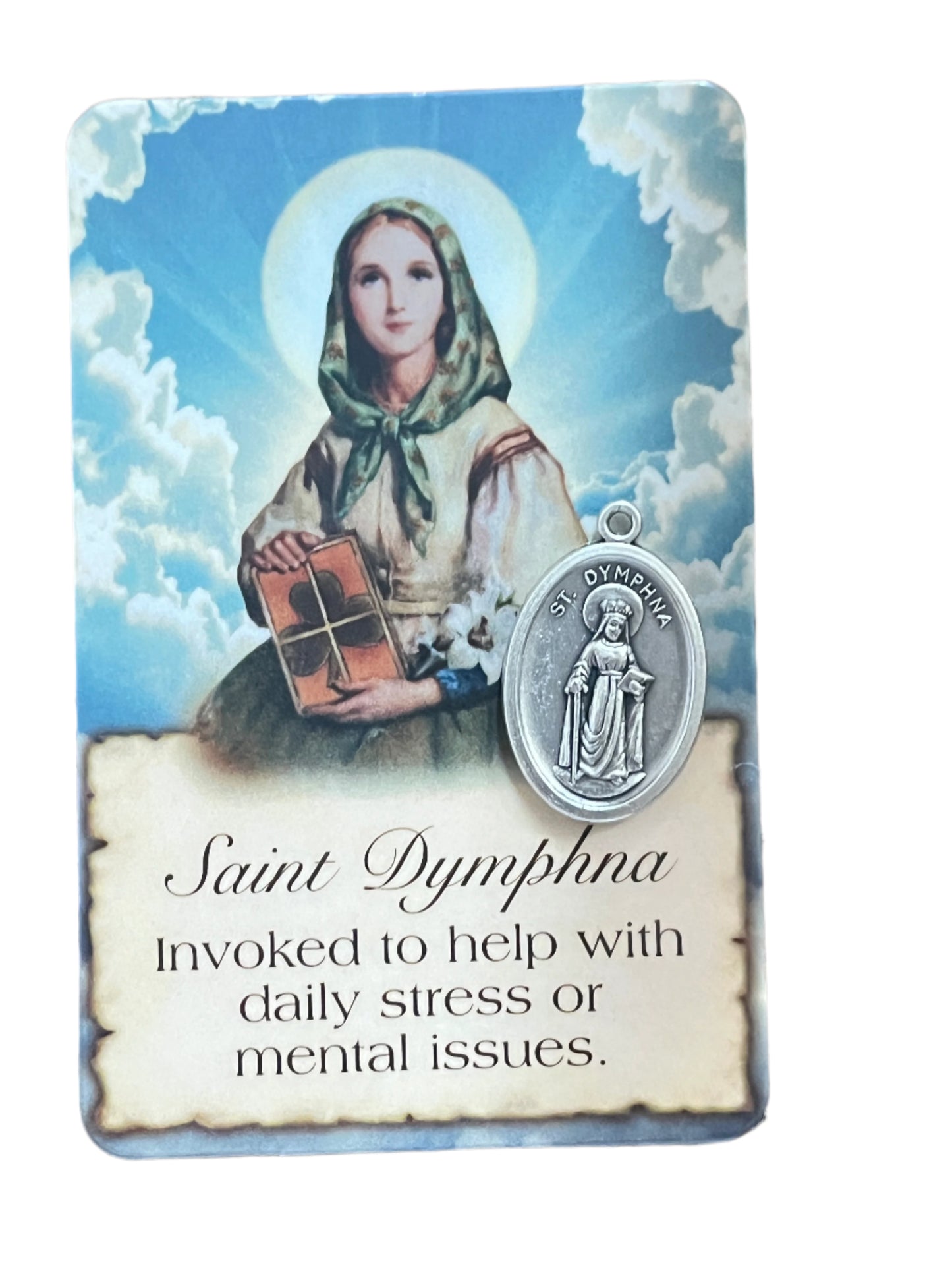 St. Dymphna Prayer Card and Medal Unique Catholic Gifts