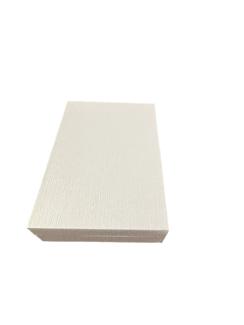 Ivory textured rectangular gift box for White 12MM Faux Pearl and Silver-tone Wedding Lasso Rosary packaging