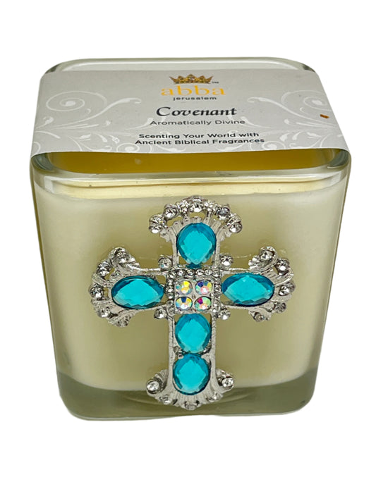 Covenant Two Wick Large Jeweled Cross Candle