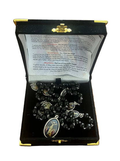 Deluxe Seven Sorrows Rosary Chaplet with Full-Color Images