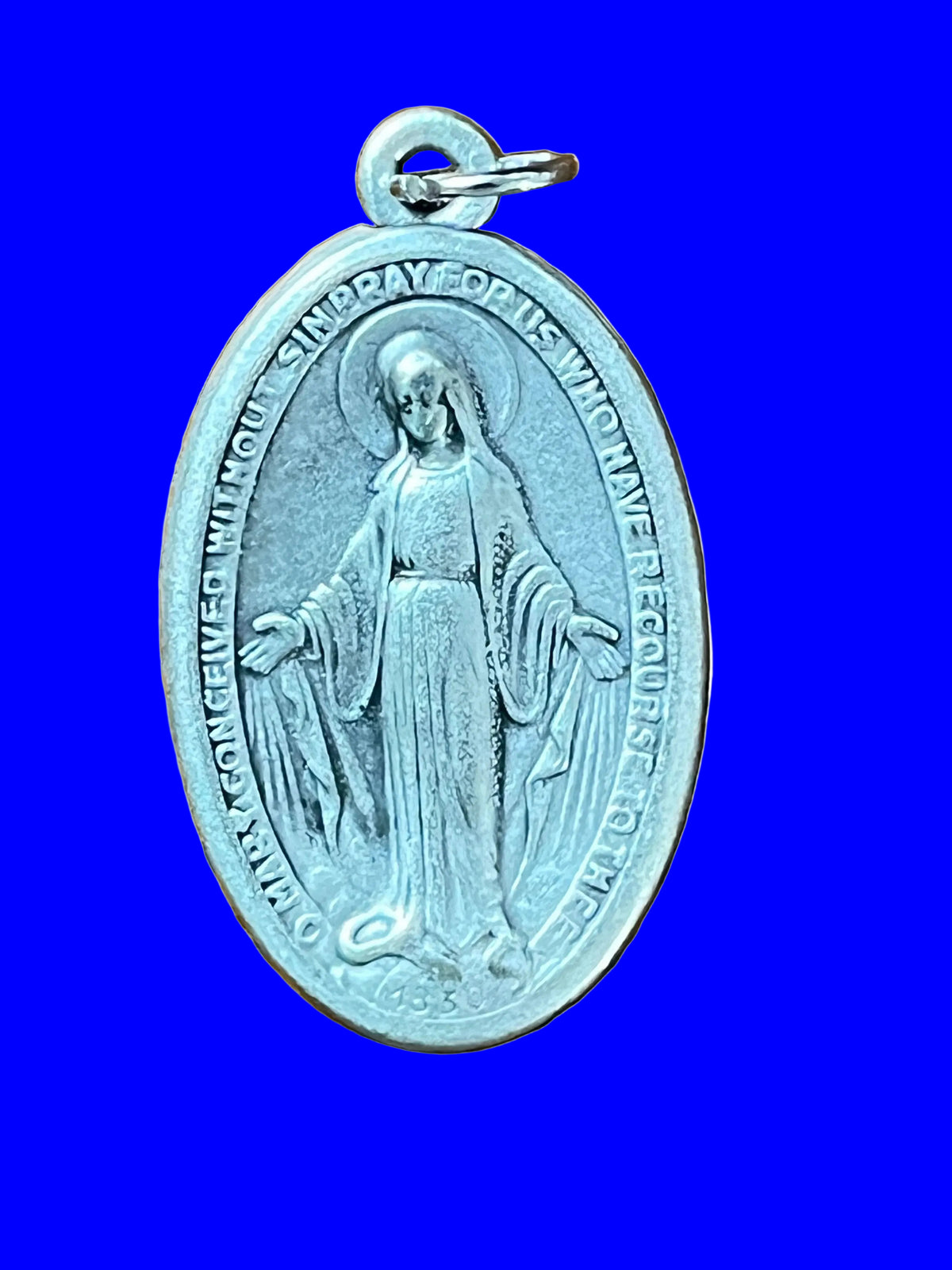 Oxidized Miraculous Medal 1 1/2"