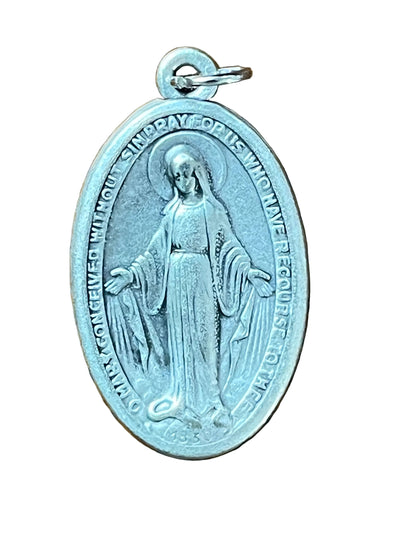 Oxidized Miraculous Medal 1 1/2"