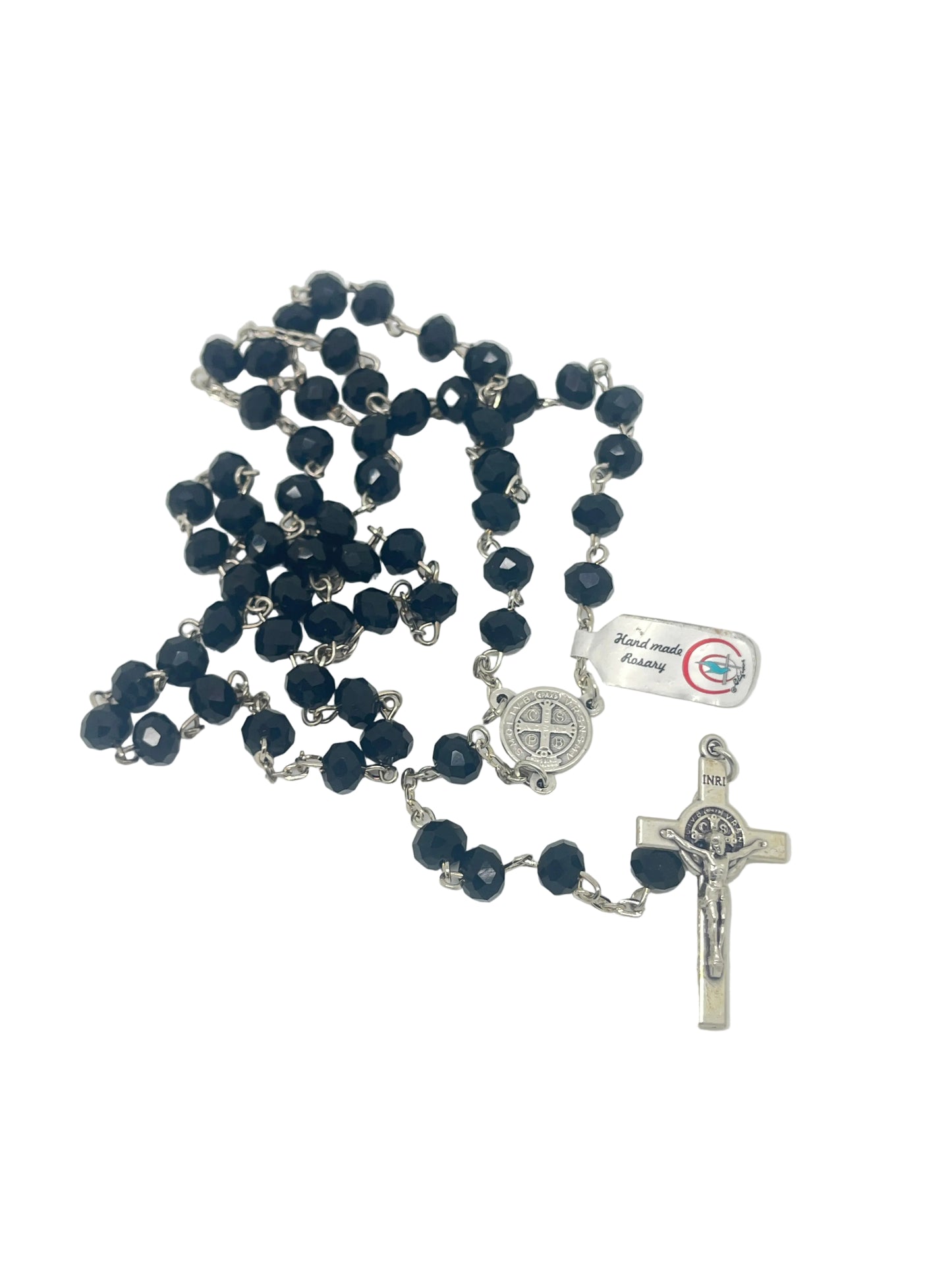Black Italian Benedict Crystal Rosary