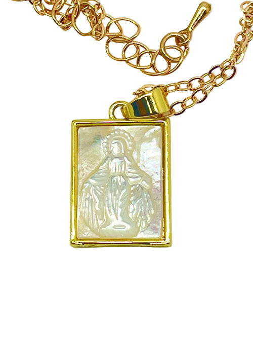 Virgin Mary Shell Pendant