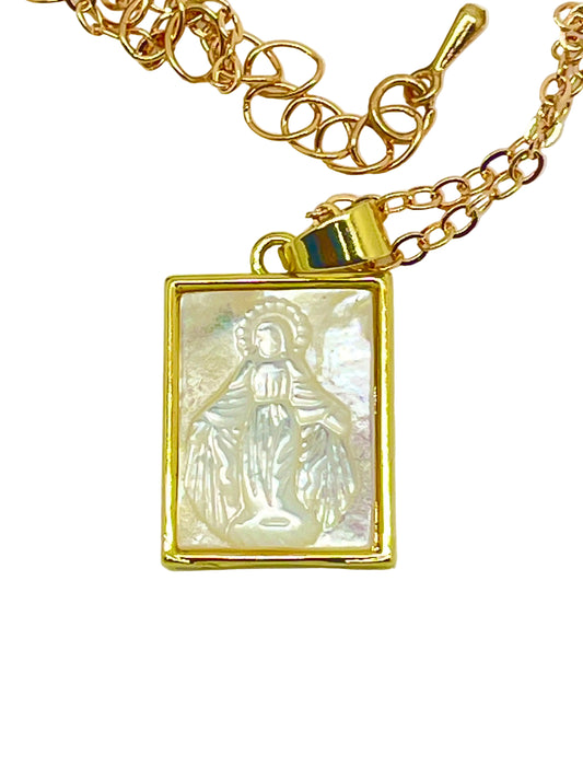 Virgin Mary Shell Pendant