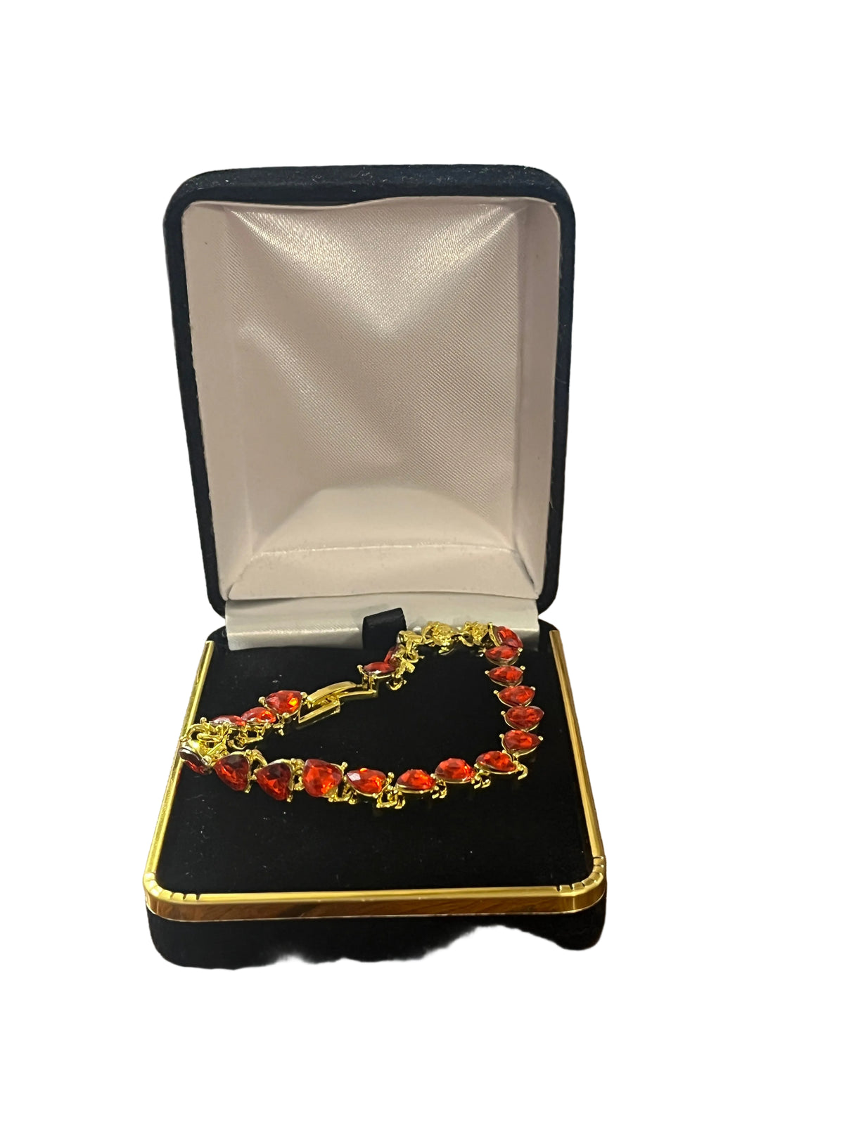 Red Crystal Heart Bracelet - Valentines Day