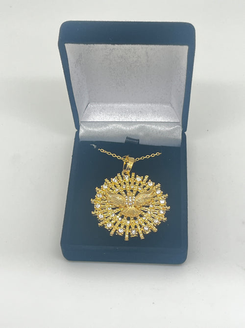 Holy Spirit Gold Plated Pendant Necklace