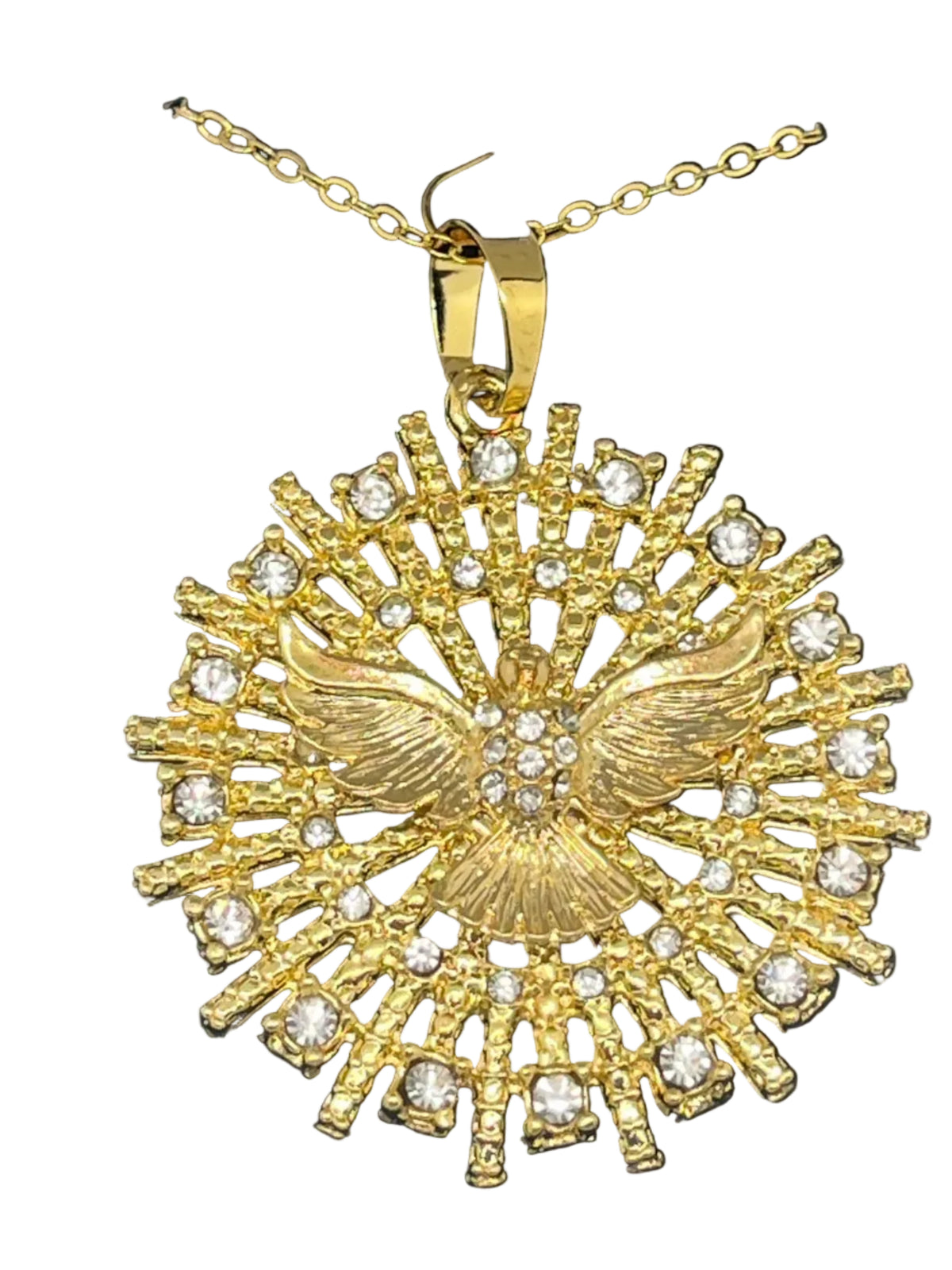 Holy Spirit Gold Plated Pendant Necklace