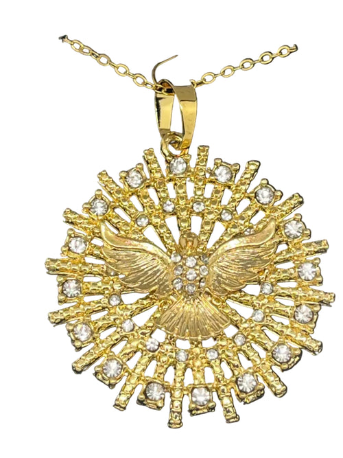 Holy Spirit Gold Plated Pendant Necklace