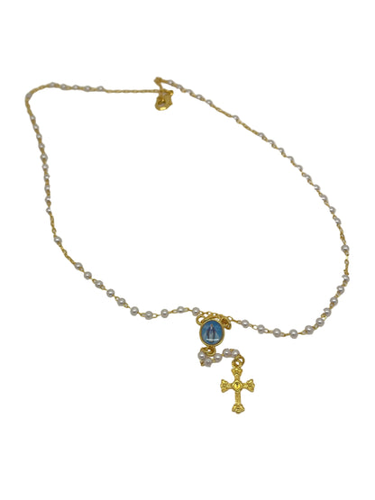 Brazilian Pearl Rosary Necklace