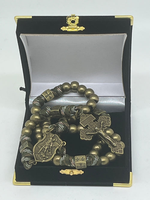 St. Michael Paracord Spiritual Warfare Rosary Bronze
