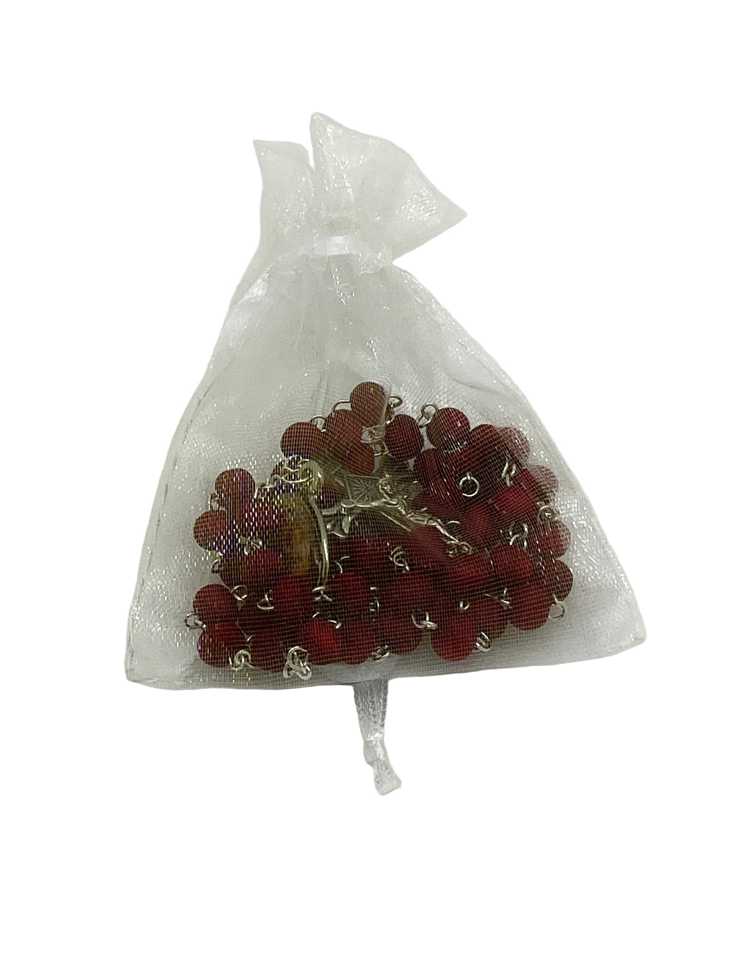 St. Anthony Wood Rose Scented Rosary in Organza Bag