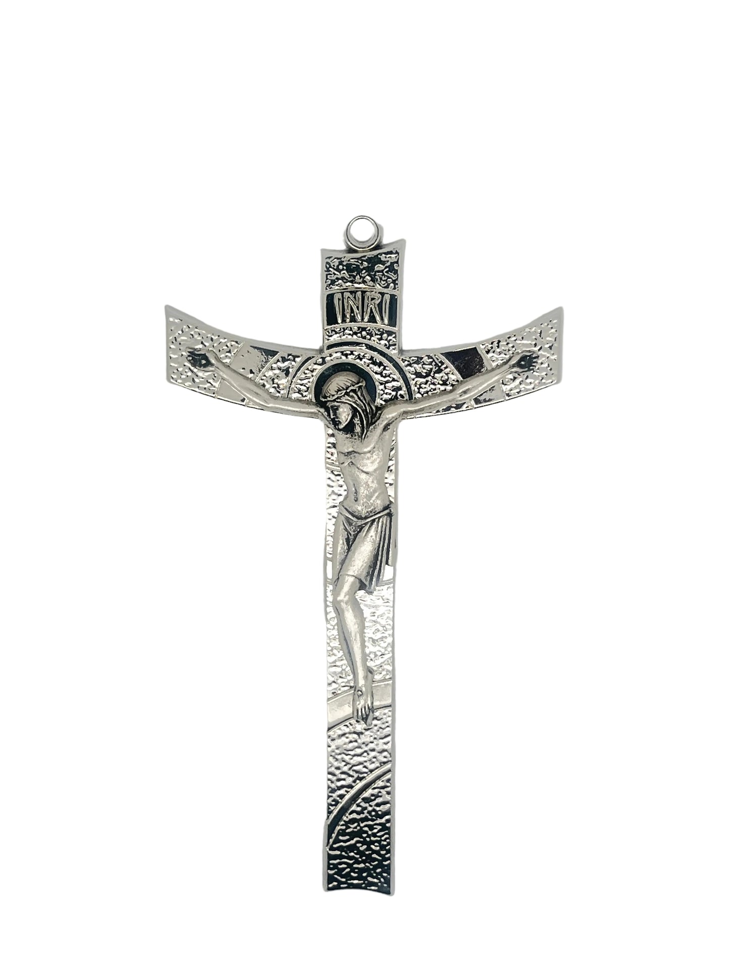 Silver Plated Unique Crucifix 5 1/2"