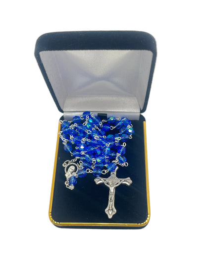 Dark Blue Crystal Rosary 6mm