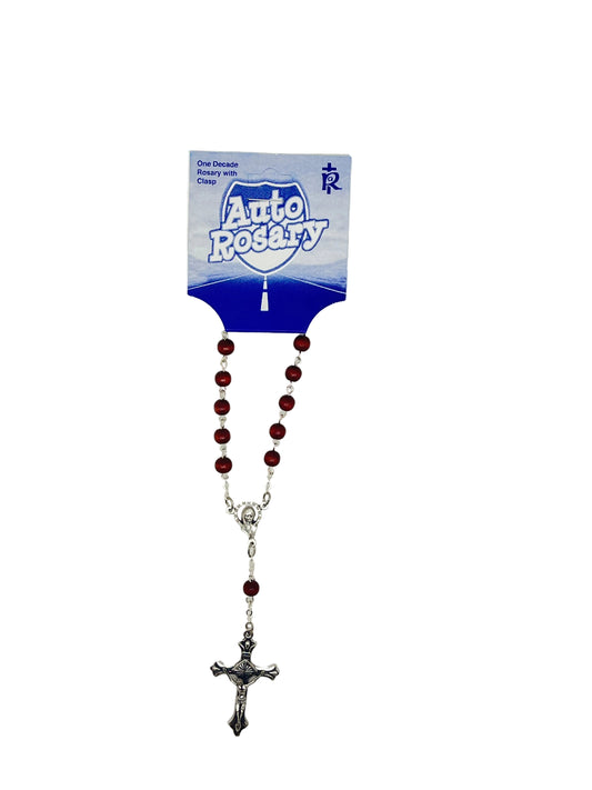 Lite Brown Wood Bead Auto Car Rosary