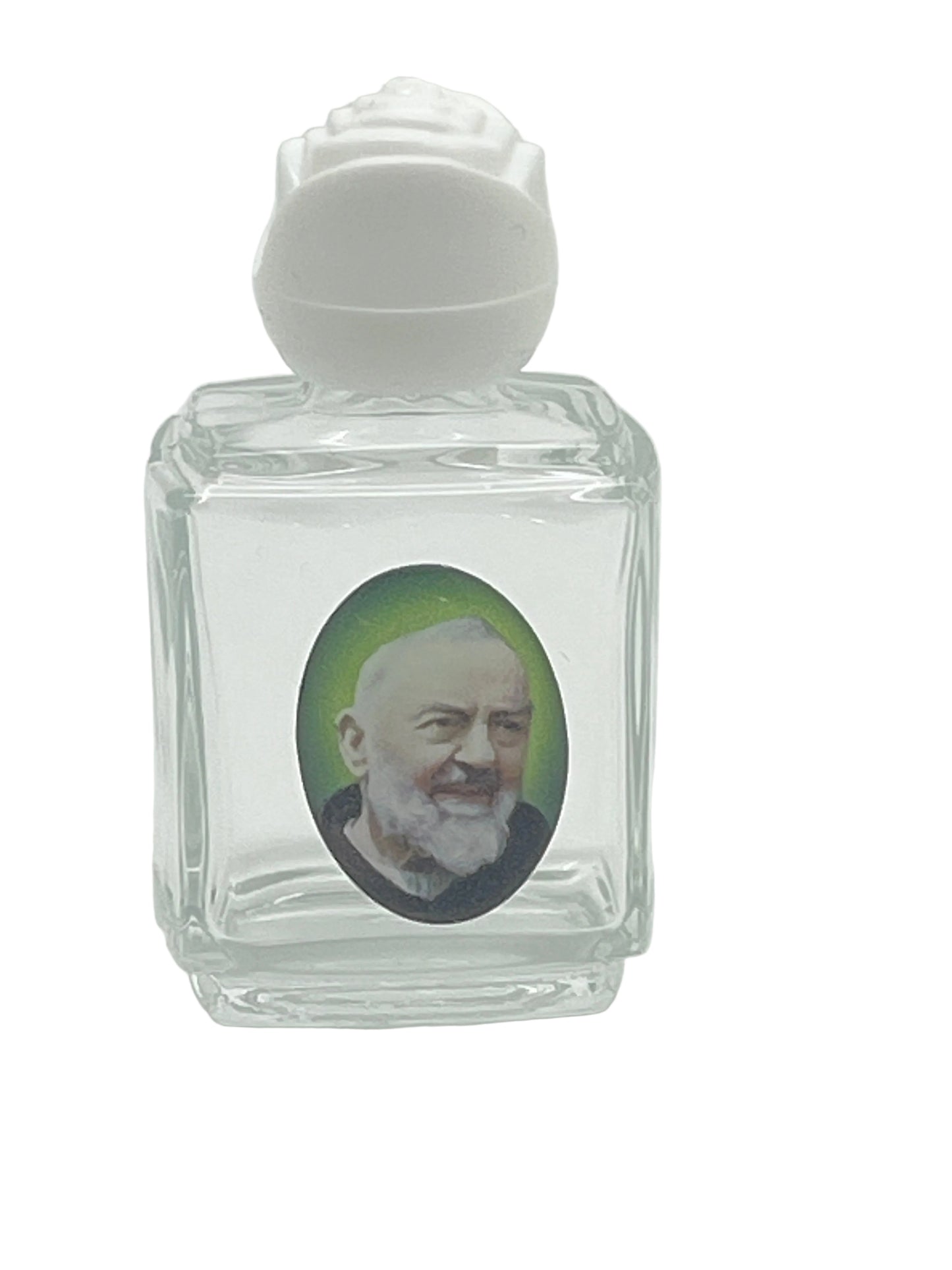 St.Padre Pio Glass Holy Water Bottle 2"