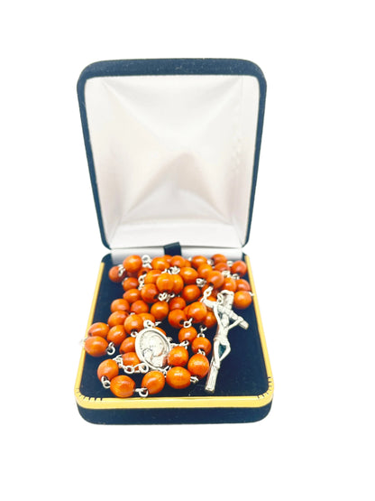 Pope John Paul II Natural Wood Rosary