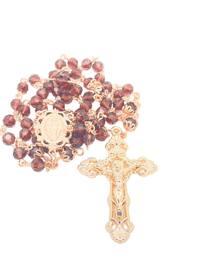 Amethyst and Rose Gold Rosary