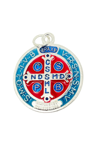 Red and Blue St. Benedict Medal Large 1 1/4"