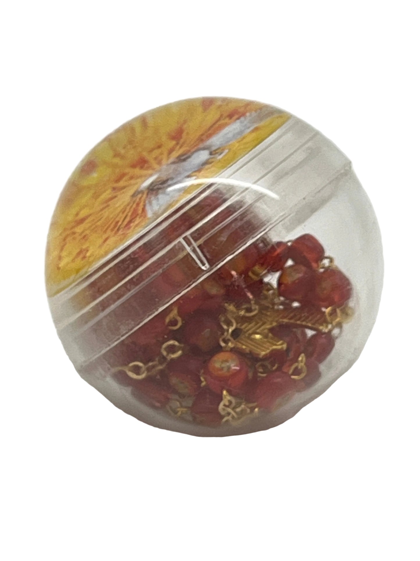 Red Enamel Holy Spirit and Roses Confirmation Rosary