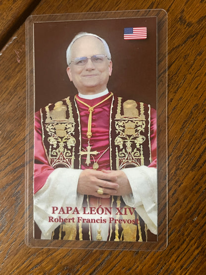 Tarjeta Laminada Papa León XIV