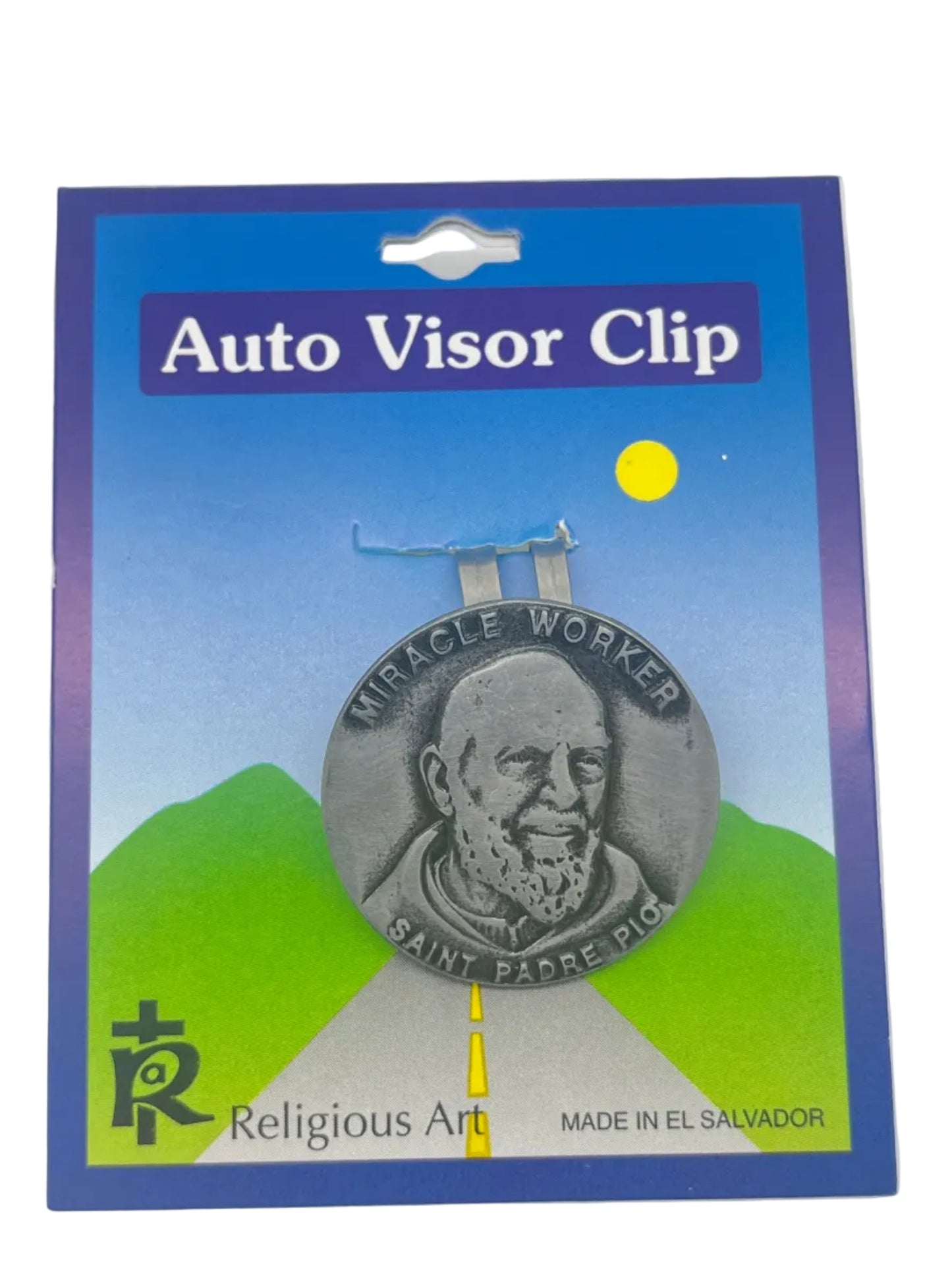 St. Padre Pio Pewter Auto Visor Clip