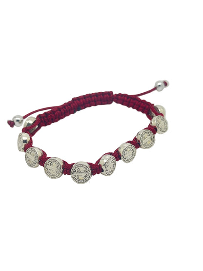 St. Benedict Medals Rosary Bracelet Red