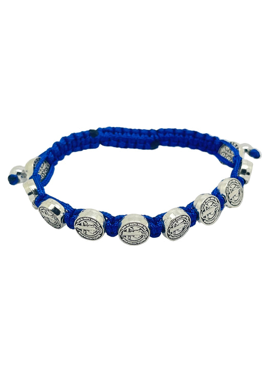 St. Benedict Medals Rosary Bracelet Blue