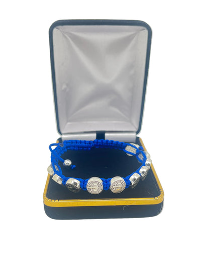 St. Benedict Medals Rosary Bracelet Blue
