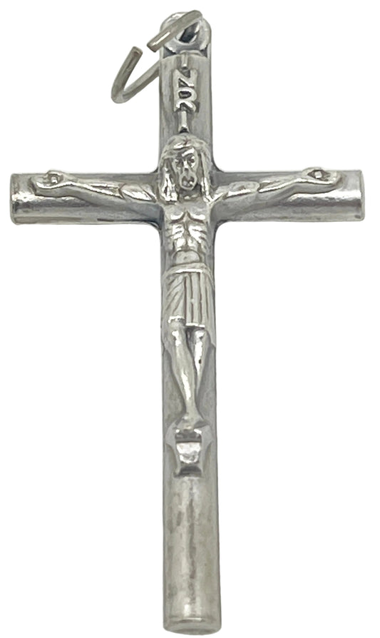 Silver Crucifix Medal 1 1/2"