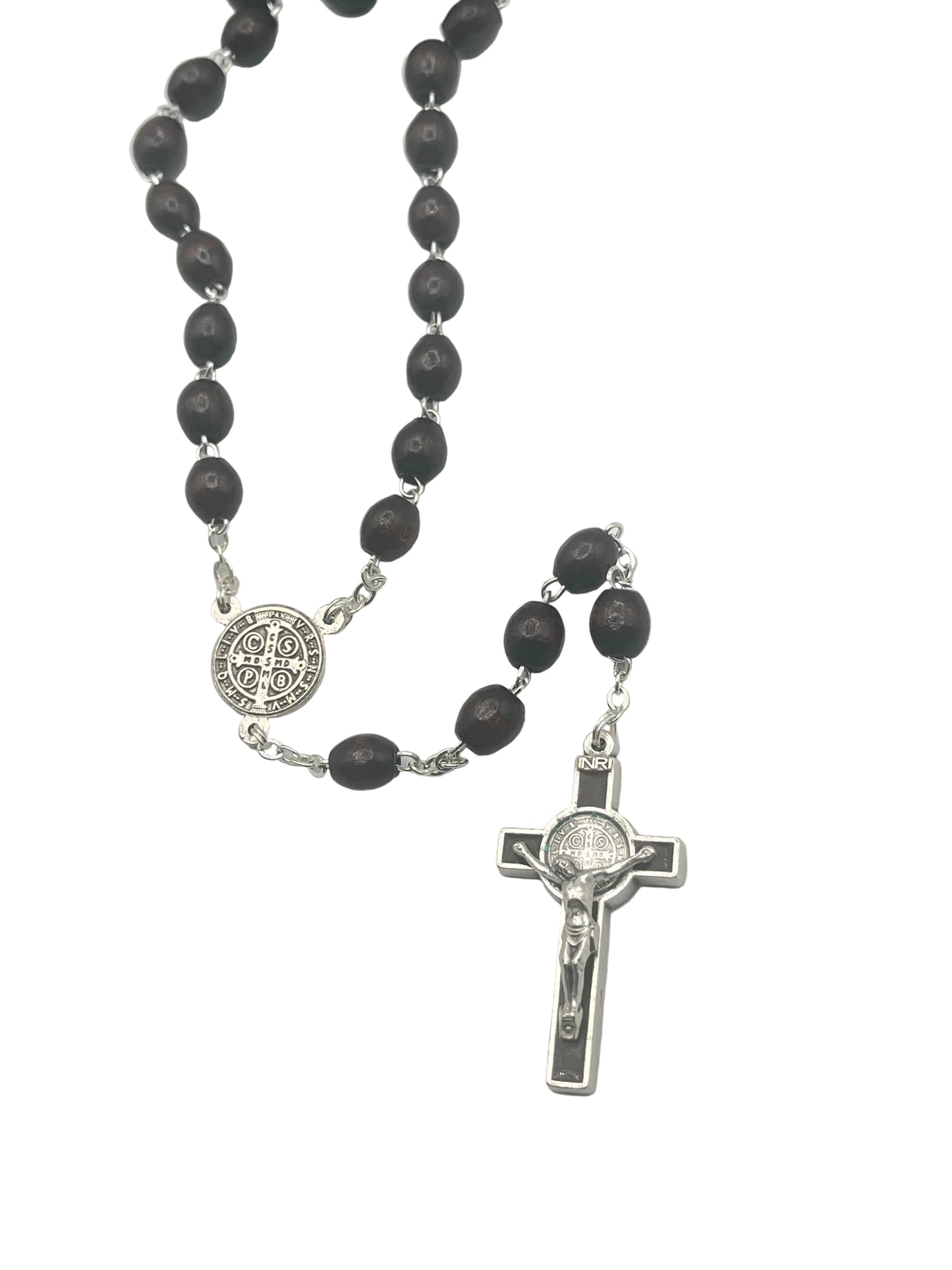 St. Benedict Rosary Brown Wood Rosary