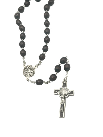 St. Benedict Rosary Brown Wood Rosary