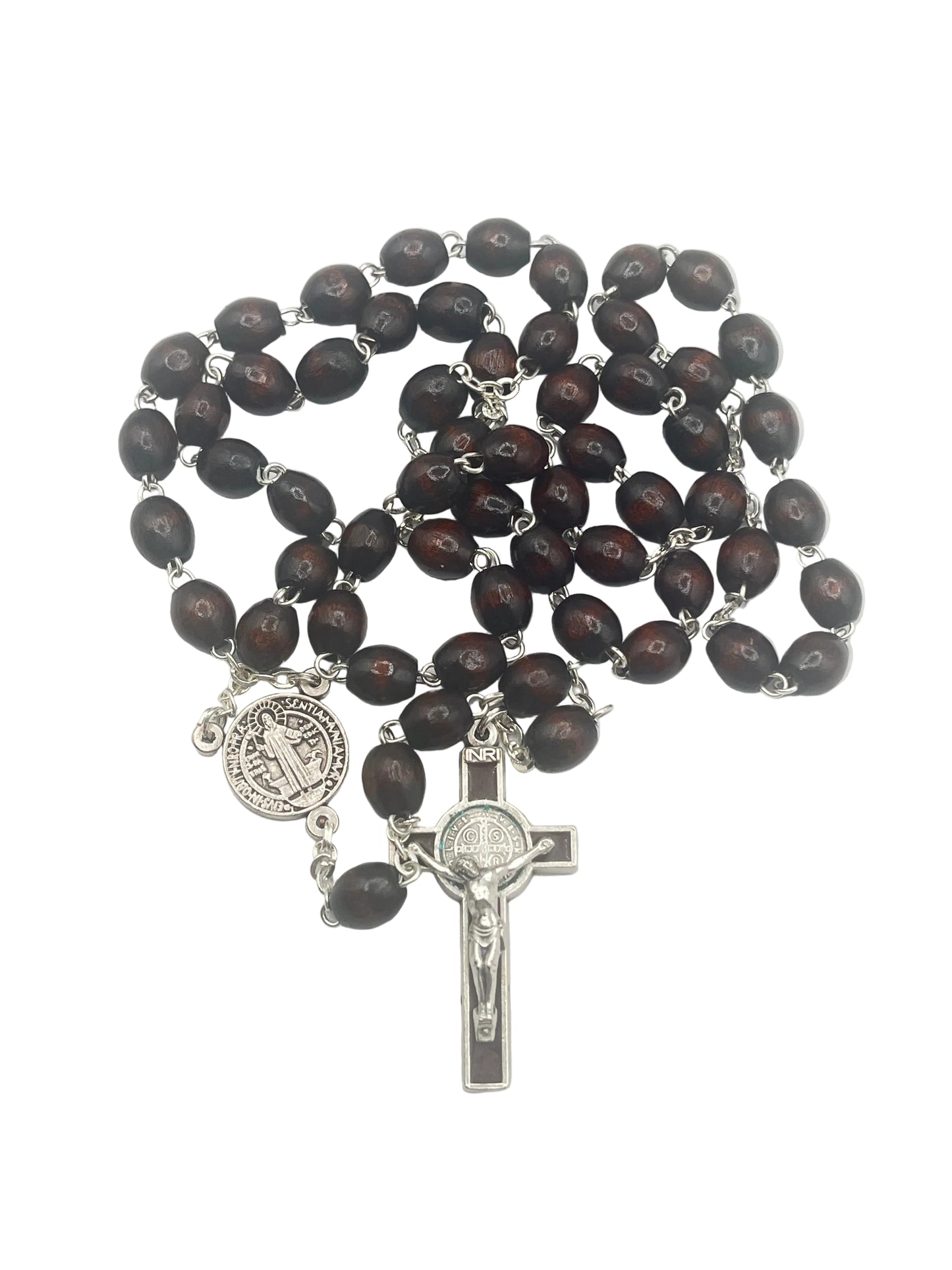 St. Benedict Rosary Brown Wood Rosary