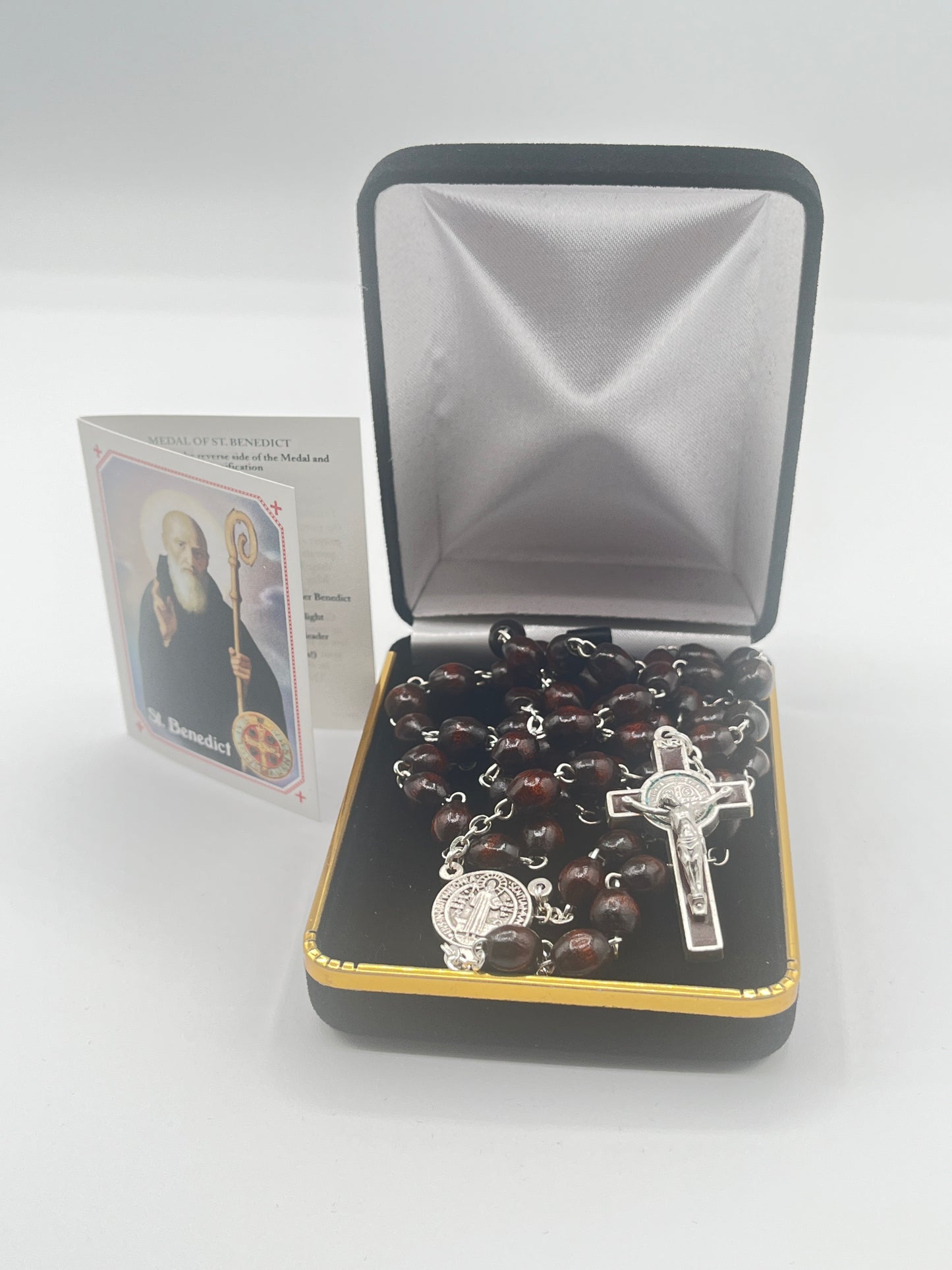 St. Benedict Rosary Brown Wood Rosary